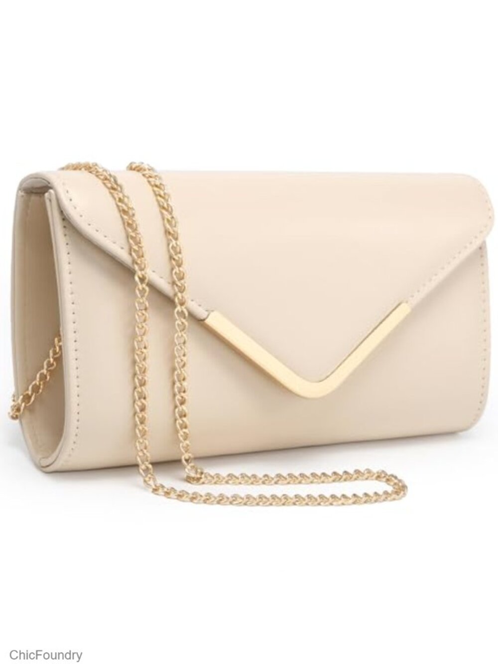 Glitter Envelope Evening Clutch with Chain Strap Satin Formal Purse